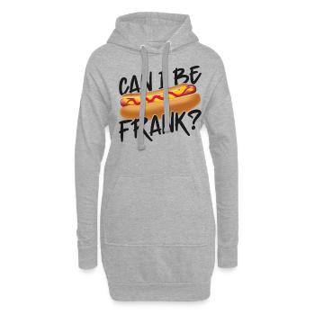 Jeu de mots pour adultes hot-dog Puis-je être franc ? - Sweat-shirt à capuche long Femme - gris chiné - Devant