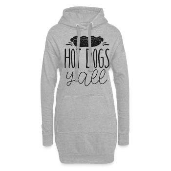 Hot Dog Adult Girl Hot Dogs Y'All - Hoodie-Kleid - Grau meliert - Vorne
