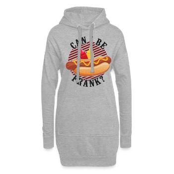 Hot Dog Adult Can I Be Frank? - Hoodie Dress - heather grey - Front