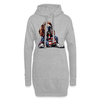 Bloodhound Dog 4th of July American Flag for Kids - Hoodie-Kleid - Grau meliert - Vorne