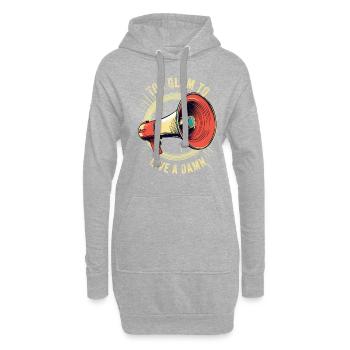 Digital Creator Too Glam To Give A Damn Social - Hoodie-Kleid - Grau meliert - Vorne