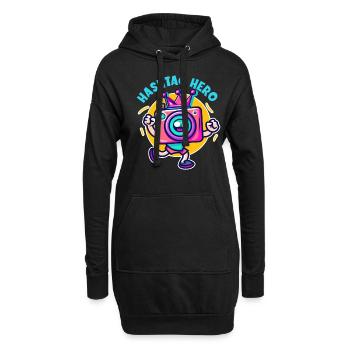 Digital Creator Hashtag Hero Social Media - Hoodie-Kleid - Schwarz - Vorne