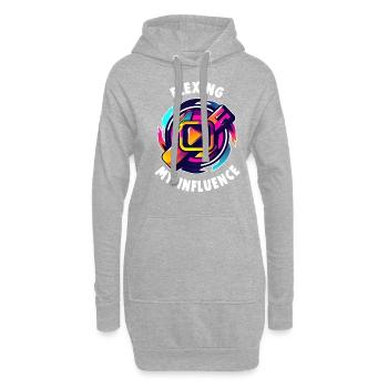 Digital Creator Flexing my Influence Social Media - Hoodie-Kleid - Grau meliert - Vorne