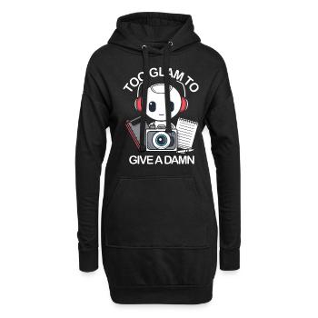 Digital Creator Too Glam To Give A Damn Social - Hoodie-Kleid - Schwarz - Vorne