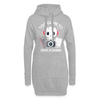 Digital Creator Too Glam To Give A Damn Social - Hoodie-Kleid - Grau meliert - Vorne