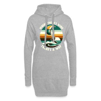 Kitesurf Ride avec le vent Kitesurfer - Sweat-shirt à capuche long Femme - gris chiné - Devant