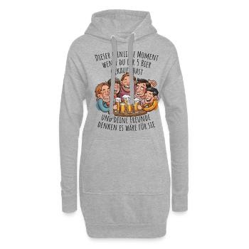 Lustiger Biermoment für Biertrinker Bier Meme - Hoodie-Kleid - Grau meliert - Vorne