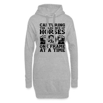 Photographie de cheval Équitation Chevaux Hobby Ph - Sweat-shirt à capuche long Femme - gris chiné - Devant