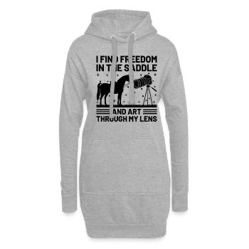 Photographie de cheval Équitation Chevaux Hobby Ph - Sweat-shirt à capuche long Femme - gris chiné - Devant