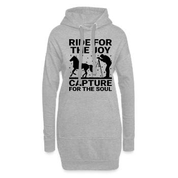 Photographie de cheval Équitation Chevaux Hobby Ph - Sweat-shirt à capuche long Femme - gris chiné - Devant
