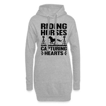 Pferdefotografie Reiten Pferde Hobby Ph - Hoodie-Kleid - Grau meliert - Vorne