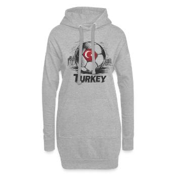 Türkei Geschenk Turkey Fußball Soccer Europa Türke - Hoodie-Kleid - Grau meliert - Vorne
