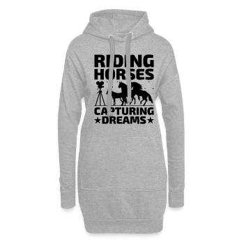 Pferdefotografie Reiten Pferde Hobby Ph - Hoodie-Kleid - Grau meliert - Vorne