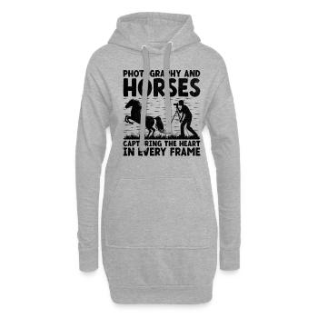 Horse Photography Horseback Riding Horses Hobby Ph - Hoodie Dress - heather grey - Front