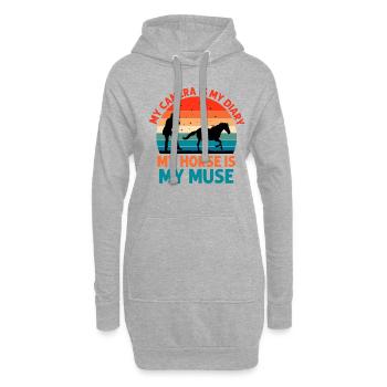 Horse Photography Horseback Riding Horses Hobby Ph - Hoodie Dress - heather grey - Front
