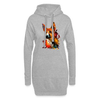 basenji dog, vintage basenji - Hoodie-Kleid - Grau meliert - Vorne