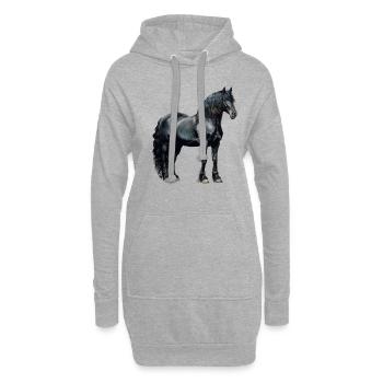 Vintage Friesian horse - Hoodie-Kleid - Grau meliert - Vorne