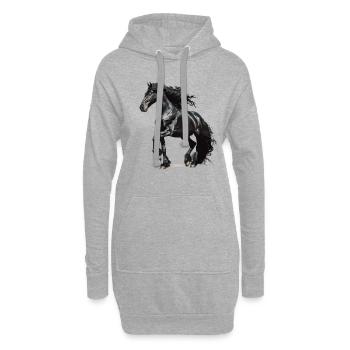 Vintage Friesian horse - Hoodie-Kleid - Grau meliert - Vorne