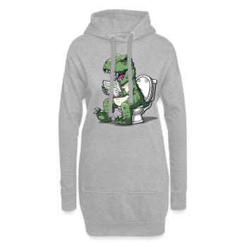 Der Humor Der Paläontologie Dinosaurier - Hoodie-Kleid - Grau meliert - Vorne