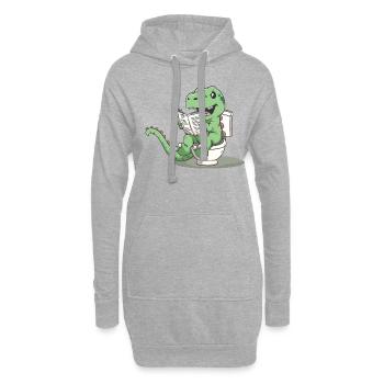 Der Humor Der Paläontologie Dinosaurier - Hoodie-Kleid - Grau meliert - Vorne