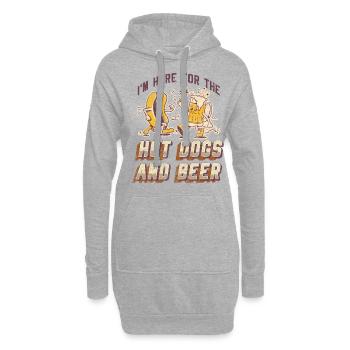 Hot Dog Adult Beer Vintage Je suis - Sweat-shirt à capuche long Femme - gris chiné - Devant