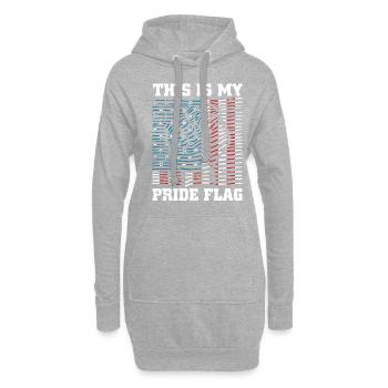 DiAmerican Pride Flag-t-shirt - Hoodie-Kleid - Grau meliert - Vorne