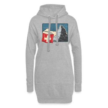 Suisse Vacances Ski Randonnée Montagne Suisse - Sweat-shirt à capuche long Femme - gris chiné - Devant