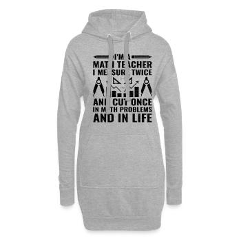 Mathelehrer Schullehrer Lustige Mathelehrer S - Hoodie-Kleid - Grau meliert - Vorne