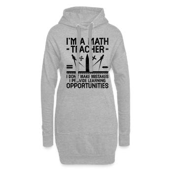 Mathelehrer Schullehrer Lustige Mathelehrer S - Hoodie-Kleid - Grau meliert - Vorne