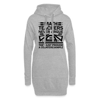 Mathelehrer Schullehrer Lustige Mathelehrer S - Hoodie-Kleid - Grau meliert - Vorne