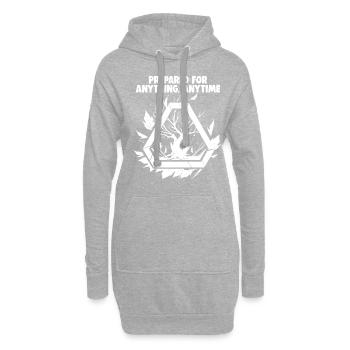 Bushcrafting Outdoor Prepared For Anything - Hoodie-Kleid - Grau meliert - Vorne