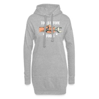 Bricoleur Papa Outils Avant les Fous Bricoleurs - Sweat-shirt à capuche long Femme - gris chiné - Devant