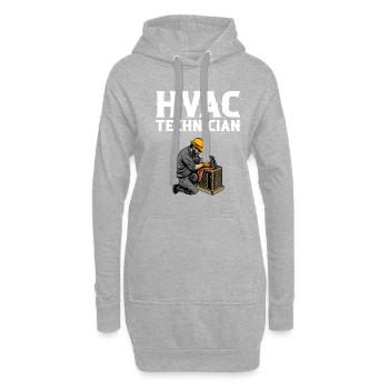 HVAC Technician, american flag HVAC - Hoodie-Kleid - Grau meliert - Vorne