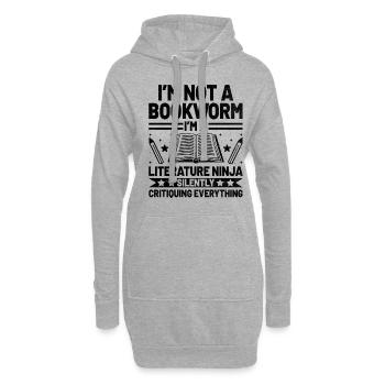 Professeur de littérature Professeur d’école Professeur drôle S - Sweat-shirt à capuche long Femme - gris chiné - Devant