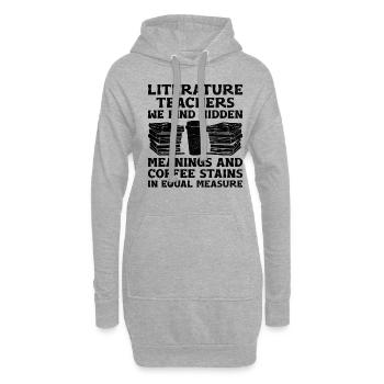 Professeur de littérature Professeur d’école Professeur drôle S - Sweat-shirt à capuche long Femme - gris chiné - Devant