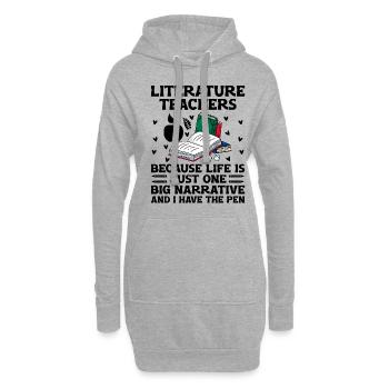 Professeur de littérature Professeur d’école Professeur drôle S - Sweat-shirt à capuche long Femme - gris chiné - Devant