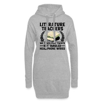 Professeur de littérature Professeur d’école Professeur drôle S - Sweat-shirt à capuche long Femme - gris chiné - Devant