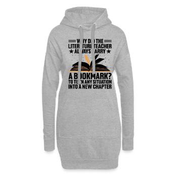Professeur de littérature Professeur d’école Professeur drôle S - Sweat-shirt à capuche long Femme - gris chiné - Devant