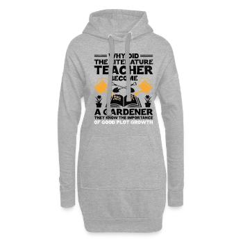 Professeur de littérature Professeur d’école Professeur drôle S - Sweat-shirt à capuche long Femme - gris chiné - Devant