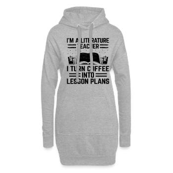 Professeur de littérature Professeur d’école Professeur drôle S - Sweat-shirt à capuche long Femme - gris chiné - Devant