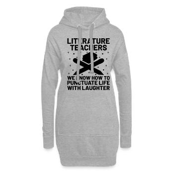 Professeur de littérature Professeur d’école Professeur drôle S - Sweat-shirt à capuche long Femme - gris chiné - Devant