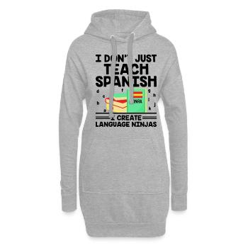 Fremdsprachenlehrer Schule Sprachlehrer - Hoodie-Kleid - Grau meliert - Vorne