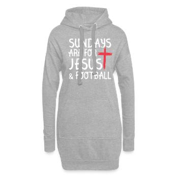 sunntaT-shirt Sunday « Jésus et le football » - Sweat-shirt à capuche long Femme - gris chiné - Devant