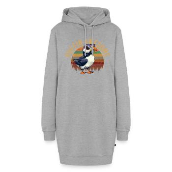 puffin awesome, puffin - Hoodie-Kleid - Grau meliert - Vorne