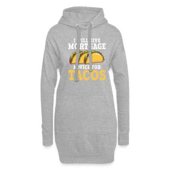 I will give Mortgage advices for tacos loan Office - Hoodie-Kleid - Grau meliert - Vorne