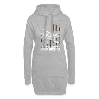 crop dusting American flag, cropdusting - Hoodie-Kleid - Grau meliert - Vorne