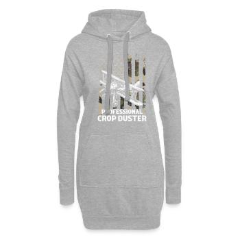 crop dusting American flag, cropdusting - Hoodie-Kleid - Grau meliert - Vorne
