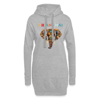 Chiang mai Elephant Thailand - Hoodie-Kleid - Grau meliert - Vorne