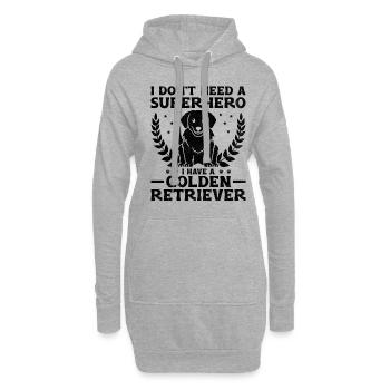 Je n’ai pas besoin d’un super-héros J’ai un golden retriever - Sweat-shirt à capuche long Femme - gris chiné - Devant