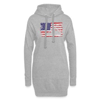 airboat american flag - Hoodie-Kleid - Grau meliert - Vorne